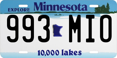 MN license plate 993MIO