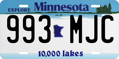 MN license plate 993MJC