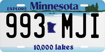 MN license plate 993MJI