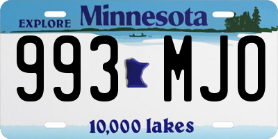 MN license plate 993MJO