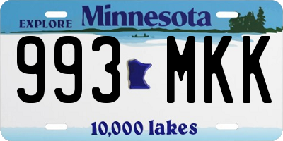 MN license plate 993MKK