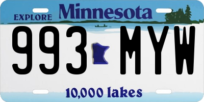 MN license plate 993MYW