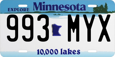MN license plate 993MYX