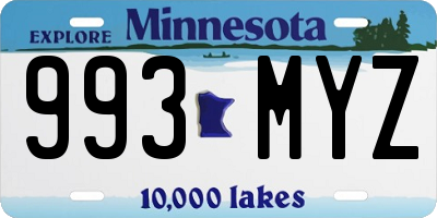 MN license plate 993MYZ