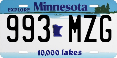 MN license plate 993MZG