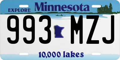 MN license plate 993MZJ