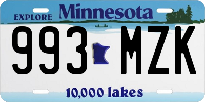 MN license plate 993MZK