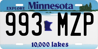 MN license plate 993MZP