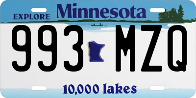 MN license plate 993MZQ