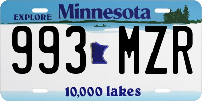MN license plate 993MZR