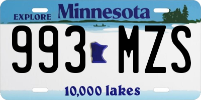 MN license plate 993MZS