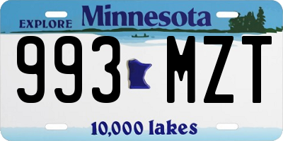 MN license plate 993MZT