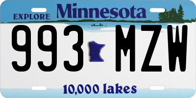 MN license plate 993MZW