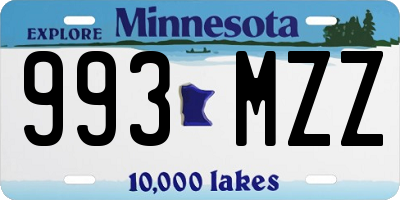 MN license plate 993MZZ