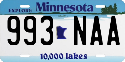 MN license plate 993NAA