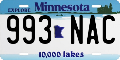 MN license plate 993NAC