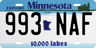 MN license plate 993NAF