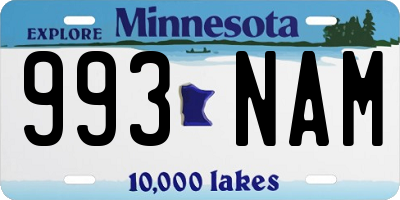 MN license plate 993NAM