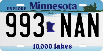 MN license plate 993NAN