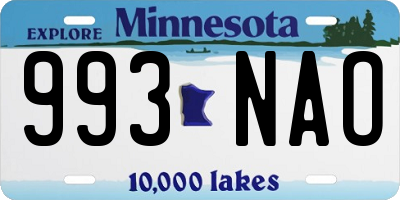 MN license plate 993NAO