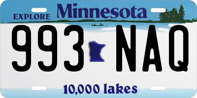 MN license plate 993NAQ