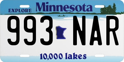MN license plate 993NAR