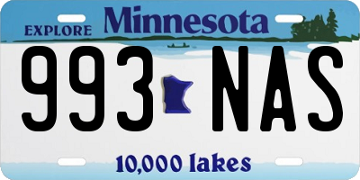 MN license plate 993NAS