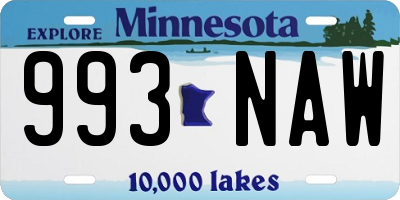 MN license plate 993NAW