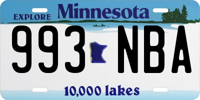MN license plate 993NBA