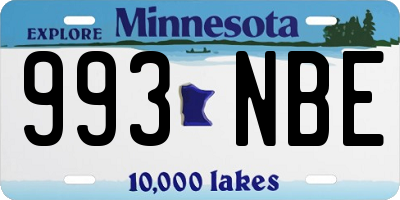 MN license plate 993NBE