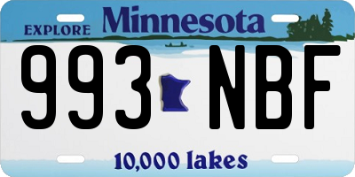 MN license plate 993NBF
