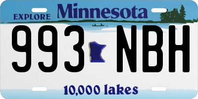 MN license plate 993NBH