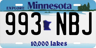 MN license plate 993NBJ