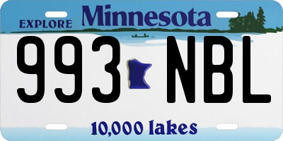 MN license plate 993NBL