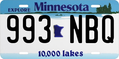MN license plate 993NBQ