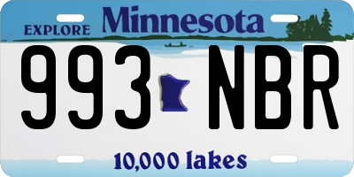 MN license plate 993NBR