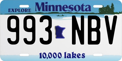 MN license plate 993NBV