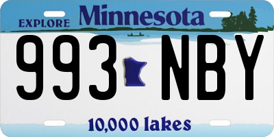 MN license plate 993NBY