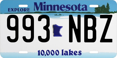 MN license plate 993NBZ