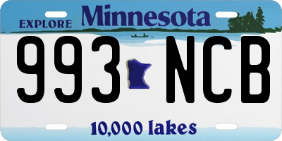MN license plate 993NCB