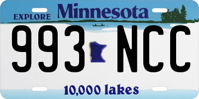 MN license plate 993NCC