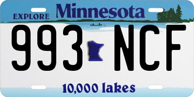 MN license plate 993NCF
