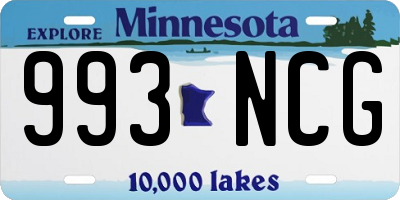 MN license plate 993NCG