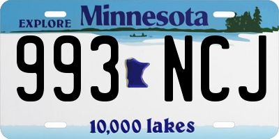 MN license plate 993NCJ