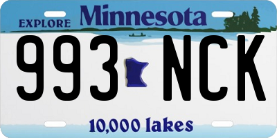 MN license plate 993NCK