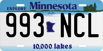 MN license plate 993NCL