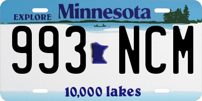 MN license plate 993NCM