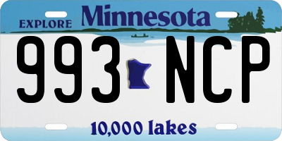 MN license plate 993NCP