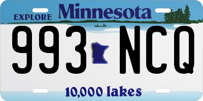 MN license plate 993NCQ