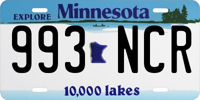 MN license plate 993NCR